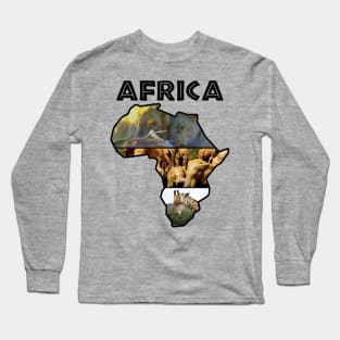 Africa Wildlife Continent Collage Long Sleeve T-Shirt